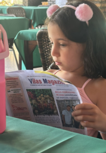 pequena leitora da vilas magazine